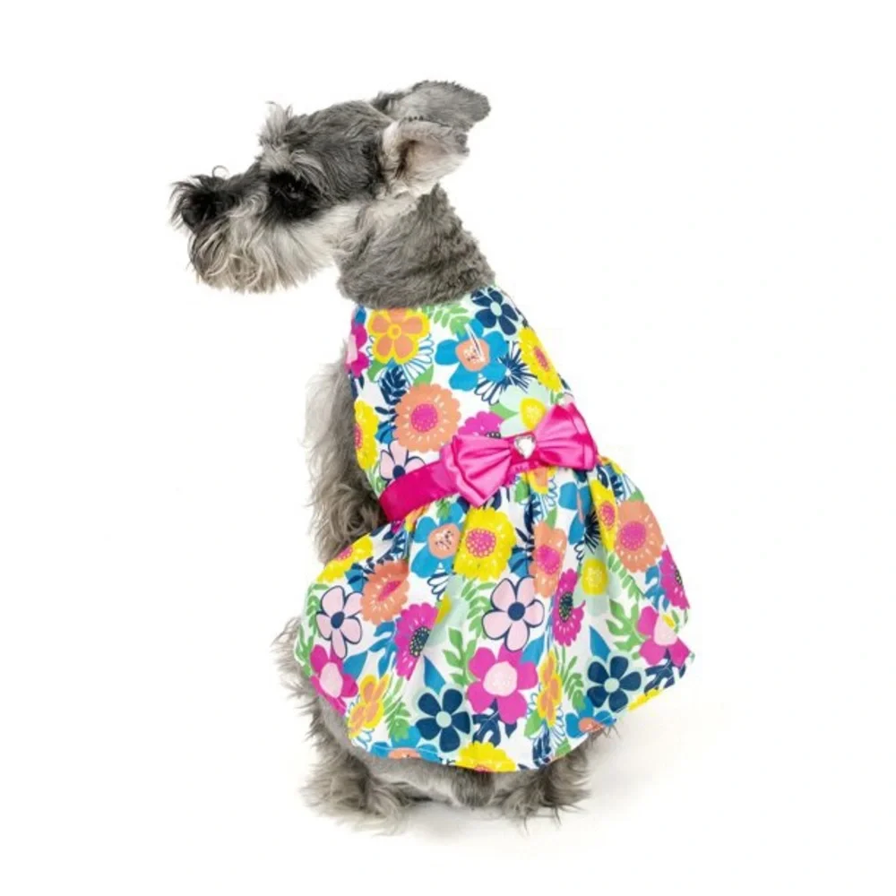 Vibrant Life Bright Floral Dog Dress, Size Small